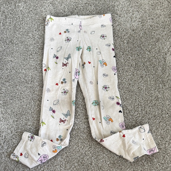 Old Navy White Leggings with Colorful Doodles - Picture 1 of 3